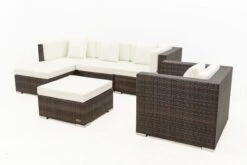 OUTFLEXX Loungemöbel-Set, Braun Marmoriert, Polyrattan, 5 Pers, Wasserfeste Kissenbox, Inkl. Beistelltisch -MBM Verkäufe 10 16065 BOX B.jpg