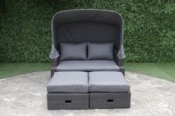 OUTFLEXX Fontana Loungebett, Grau, Polyrattan, Doppel-halbrund, Mit Unterschiebbaren Hockern, Dach Klappbar -MBM Verkäufe 10 18545.jpg