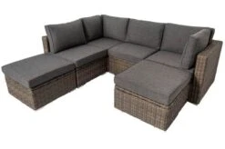 OUTFLEXX Loungegarnitur, Polyrattan/Teakholz, Tisch 160x90cm, Für 6 Personen, Wasserfeste Kissenbox -MBM Verkäufe 10 19394.jpg