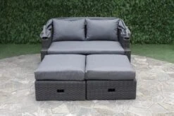 OUTFLEXX Fontana Loungebett, Grau, Polyrattan, Doppel-halbrund, Mit Unterschiebbaren Hockern, Dach Klappbar -MBM Verkäufe 11 18545.jpg
