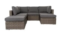 OUTFLEXX Loungegarnitur, Polyrattan/Teakholz, Tisch 160x90cm, Für 6 Personen, Wasserfeste Kissenbox -MBM Verkäufe 12 19394.jpg