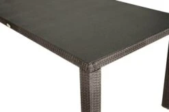 Ploß Rocking Dining Tisch, Grau/braun-meliert, Polyrattan, 170 X 90 Cm, Glasplatte In Steinoptik -MBM Verkäufe 12 20157.jpg