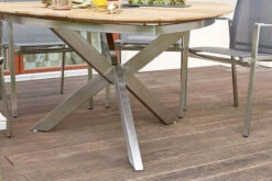 DIAMOND GARDEN Lyon Triangel Esstisch, Edelstahl/Recycled Teak, 150x 150 Cm -MBM Verkäufe 12 21210.jpg