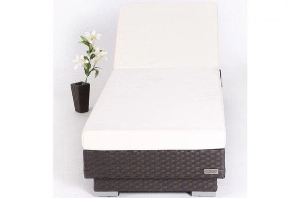 OUTFLEXX Sonnenliege, Braun, Polyrattan, 200x80x37,5cm, Inkl. Polster, Rückenlehne 4-stufig Verstellbar 2 OUTFLEXX Sonnenliege, Braun, Polyrattan, 200x80x37,5cm, Inkl. Polster, Rückenlehne 4-stufig Verstellbar – Bild 2