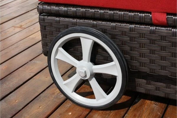 OUTFLEXX Sonnenliege, Braun, Polyrattan, 200x80x37,5cm, Inkl. Polster, Rückenlehne 4-stufig Verstellbar 4 OUTFLEXX Sonnenliege, Braun, Polyrattan, 200x80x37,5cm, Inkl. Polster, Rückenlehne 4-stufig Verstellbar – Bild 4