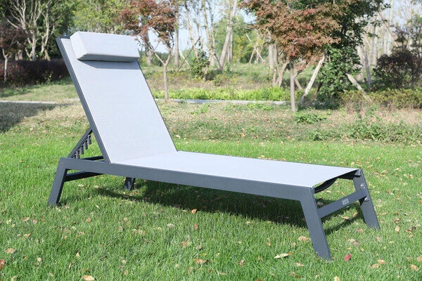 VILLANA Gartenliege, Anthrazit/grau, Aluminium/Textil, 198 X 60 X 32 Cm, Verstellbar 1 VILLANA Gartenliege, Anthrazit/grau, Aluminium/Textil, 198 X 60 X 32 Cm, Verstellbar