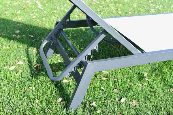 VILLANA Gartenliege, Anthrazit/grau, Aluminium/Textil, 198 X 60 X 32 Cm, Verstellbar 4 VILLANA Gartenliege, Anthrazit/grau, Aluminium/Textil, 198 X 60 X 32 Cm, Verstellbar – Bild 4
