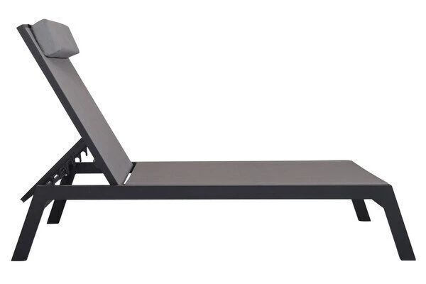 VILLANA Gartenliege, Anthrazit/grau, Aluminium/Textil, 198 X 60 X 32 Cm, Verstellbar 6 VILLANA Gartenliege, Anthrazit/grau, Aluminium/Textil, 198 X 60 X 32 Cm, Verstellbar – Bild 6