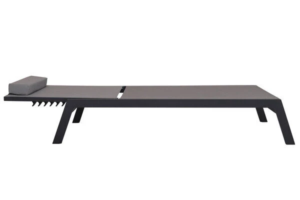 VILLANA Gartenliege, Anthrazit/grau, Aluminium/Textil, 198 X 60 X 32 Cm, Verstellbar 7 VILLANA Gartenliege, Anthrazit/grau, Aluminium/Textil, 198 X 60 X 32 Cm, Verstellbar – Bild 7