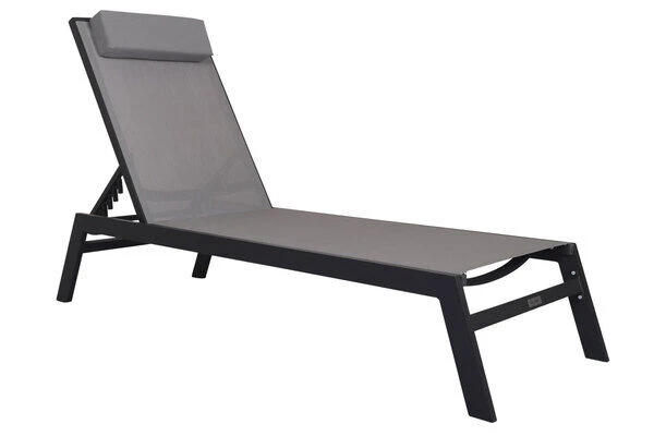 VILLANA Gartenliege, Anthrazit/grau, Aluminium/Textil, 198 X 60 X 32 Cm, Verstellbar 8 VILLANA Gartenliege, Anthrazit/grau, Aluminium/Textil, 198 X 60 X 32 Cm, Verstellbar – Bild 8