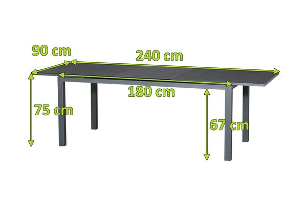 SIENA GARDEN Esstisch Miros, Graphit/anthrazit, Alu/Spraystone, Ca. 180/240x90 Cm 5 SIENA GARDEN Esstisch Miros, Graphit/anthrazit, Alu/Spraystone, Ca. 180/240x90 Cm – Bild 5