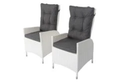 OUTFLEXX 2er Set Dining Sessel, Weiß, Polyrattan, 55 X 65 X 112 Cm, Rücken Stufenlos Verstellbar