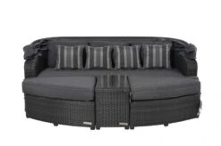 OUTFLEXX Houston Loungebett, Grau, Polyrattan, Doppel-halbrund, Viele Stellmöglichkeiten, Dach Klappbar -MBM Verkäufe 15 18543.jpg