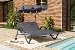 OUTFLEXX Doppelliege, Anthrazit, Polyester/Stahl Pulverbeschichtet, 205x138x34cm, Inkl. Nackenkissen, Rollbar 18 OUTFLEXX Doppelliege, Anthrazit, Polyester/Stahl Pulverbeschichtet, 205x138x34cm, Inkl. Nackenkissen, Rollbar -MBM Verkäufe 16102 01.jpg