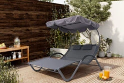 OUTFLEXX Doppelliege, Anthrazit, Polyester/Stahl Pulverbeschichtet, 205x138x34cm, Inkl. Nackenkissen, Rollbar 19 OUTFLEXX Doppelliege, Anthrazit, Polyester/Stahl Pulverbeschichtet, 205x138x34cm, Inkl. Nackenkissen, Rollbar -MBM Verkäufe 16102 02.jpg