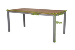 VILLANA Esstisch, Alu Pulverbeschichtet / FSC Akazienholz, 180 X 90 Cm -MBM Verkäufe 18380 5.jpg