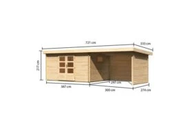 KARIBU Gartenhaus Trittau 5, Naturbelassen, Fichtenholz 40mm, 576 X 297 X 217 Cm, Pultdach, Anbau 3,3m Mit Rück- Und Seitenwand 14 KARIBU Gartenhaus Trittau 5, Naturbelassen, Fichtenholz 40mm, 576 X 297 X 217 Cm, Pultdach, Anbau 3,3m Mit Rück- Und Seitenwand -MBM Verkäufe 19433 8 05.jpg