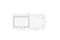 KARIBU Gartenhaus Trittau 5, Naturbelassen, Fichtenholz 40mm, 806 X 297 X 217 Cm, Pultdach, Anbau 4,4m Mit Rückwand -MBM Verkäufe 19433 9 06.jpg