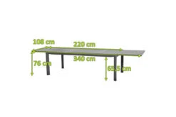 SIENA GARDEN Kingston Ausziehtisch, Matt Graphit, Aluminium/Keramik, 220/340x108x76 Cm -MBM Verkäufe 19595 5.jpg