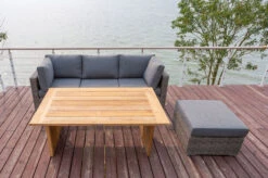 OUTFLEXX Loungegarnitur, Polyrattan/Teakholz, Tisch 160x90cm, Für 4 Personen, Wasserfeste Kissenbox -MBM Verkäufe 19 19392.jpg