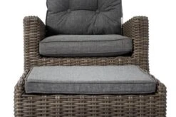 OUTFLEXX Dining Sessel, Grau, Polyrattan, 74 X 83 X 110 Cm, Stufenlos Verstellbar, Inkl. Hocker -MBM Verkäufe 19 20898.jpg