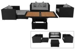 OUTFLEXX Loungemöbel-Set, 5 Personen, Schwarz, Polyrattan, Inkl. Loungetisch, Wasserfeste Kissenbox -MBM Verkäufe 1 1299 BOX D.jpg