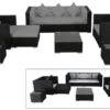 OUTFLEXX Loungemöbel-Set, Schwarz, Polyrattan, Für 6 Personen, Inkl. Kaffeetisch, Wasserfeste Kissenbox