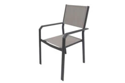 VILLANA Gartenstuhl, Anthrazit/grau, Aluminium/Textil, 58 X 57 X 90 Cm, Stapelbar