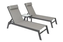 VILLANA 2er-Set Sonnenliegen, Anthrazit/grau, Alu/Textil, 198x66x32cm, Mit Beistelltisch 45x45cm -MBM Verkäufe 1 13885.jpg