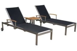 OUTFLEXX 2er-Set Sonnenliegen, Schwarz, Edelstahl/Teak, 195,5x74x35cm, Mit Beistelltisch 45x45cm -MBM Verkäufe 1 14165.jpg