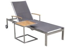 OUTFLEXX Sonnenliegen-Set, Taupe, Edelstahl/FSC-Teak, 195,5x74x35cm, Mit Armlehnen, Inkl. Beistelltisch 45x45cm -MBM Verkäufe 1 16547.jpg