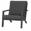 SIENA GARDEN Belia Loungesessel, Matt-anthrazit, Aluminium, 79x91x81 Cm, Inkl. Polster Dunkelgrau