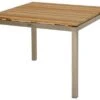 Ploß Brooklyn Tisch, Edelstahl/Teakholz, Gebürstet, 100x100cm