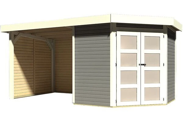 KARIBU Gartenhaus Goldendorf 3, Fichtenholz 19 Mm, Flachdach 1 KARIBU Gartenhaus Goldendorf 3, Fichtenholz 19 Mm, Flachdach