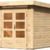 KARIBU Gartenhaus Kandern 1, Fichtenholz 28 Mm, Flachdach