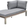 OUTFLEXX Chaiselongue, Silber/grau, Edelstahl/FSC-Teakholz/Textil, 158 X 76 X 64 Cm
