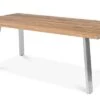 OUTFLEXX Esstisch, Edelstahl/recyceltes FSC®-Teak, 160x90cm, A-Gestell, Rustikal Gebürstet