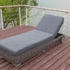OUTFLEXX Rollliege, Grau, Polyrattan, 200x70x27,5cm, Rückenlehne 5-fach Verstellbar