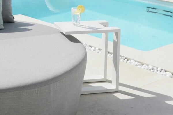 OUTFLEXX Beistelltisch, Weiß, Aluminium, 48 X 32 X 53 Cm, U-Form 1 OUTFLEXX Beistelltisch, Weiß, Aluminium, 48 X 32 X 53 Cm, U-Form