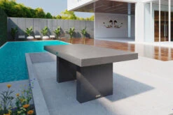 OUTFLEXXEsstisch, Grau, Faserzement, 200 X 100 X 76 Cm, Witterungsbeständig, Pflegeleicht, Rechteckig