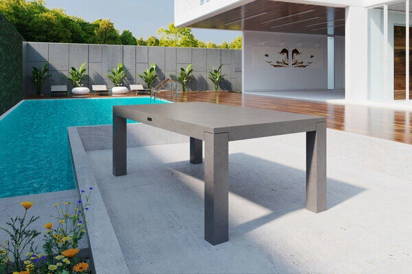 OUTFLEXXEsstisch, Grau, Faserzement, 180 X 90 X 76 Cm, 6 Personen, Witterungsbeständig, Rechteckig 1 OUTFLEXXEsstisch, Grau, Faserzement, 180 X 90 X 76 Cm, 6 Personen, Witterungsbeständig, Rechteckig