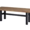 HARTMAN Yasmani Esstisch, Carbon Black/vintage Brown, Alu/Teak, 240x100cm