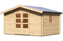 KARIBU Blockbohlenhaus Meldorf 5, Fichtenholz Ca. 40 Mm, Satteldach