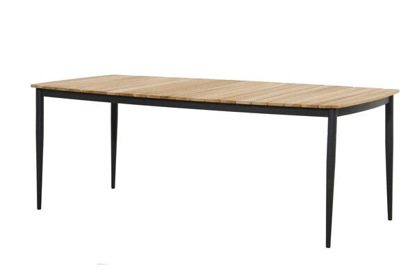 OUTFLEXX Oscar Esstisch, Anthrazit, Alu/FSC-Teak, 220x100x73 Cm, Tischplatte Aus Hochwertigem Teak 1 OUTFLEXX Oscar Esstisch, Anthrazit, Alu/FSC-Teak, 220x100x73 Cm, Tischplatte Aus Hochwertigem Teak