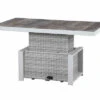 SIENA GARDEN Corido Lifttisch, Ice Grey, Alu / Gardino®-Geflecht, 130x75x47-71 Cm, Stufenlos Verstellbar