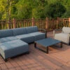 OUTFLEXX Loungeset, Flanelle, Alu/Sunbrella, Für 5 Personen, Loungetisch 100x80 Cm