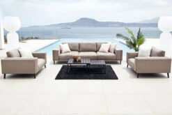 OUTFLEXX Lazy Loungeset, 3907 Taupe Chine, Alu/Sunbrella, Bis Zu 5 Personen, Inkl. Dekokissen