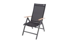 DOPPLER Expert Multipositionssessel, Anthrazit/Holzoptik, Aluminium , 60x30x98 Cm, Klappbar