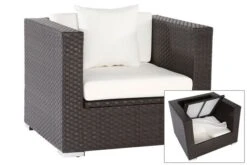 OUTFLEXX Sessel, Braun, Polyrattan, Inkl. Polster Und Kissen, Wasserfeste Kissenbox