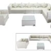 OUTFLEXX Loungemöbel-Set, Weiß, Polyrattan, Für 8 Personen, Inkl. Kaffeetisch, Wasserfeste Kissenbox